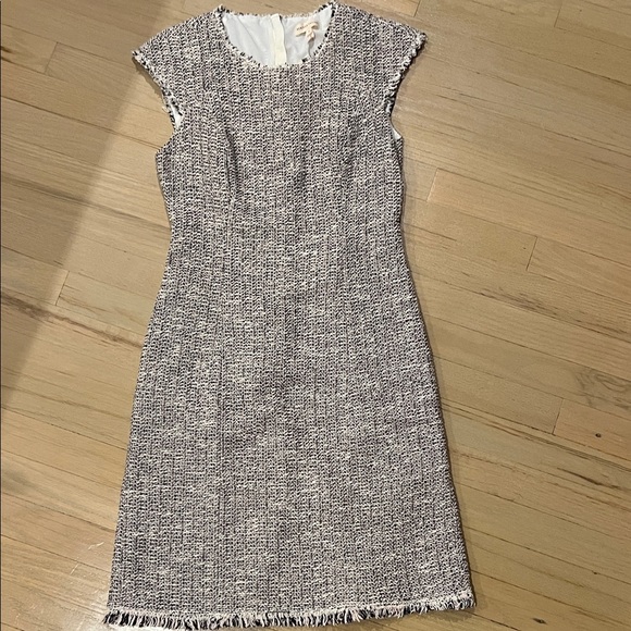 Rebecca Taylor Dresses & Skirts - Rebecca Taylor Cap Sleeve fitted shift Dress black white pink confetti tweed EUC